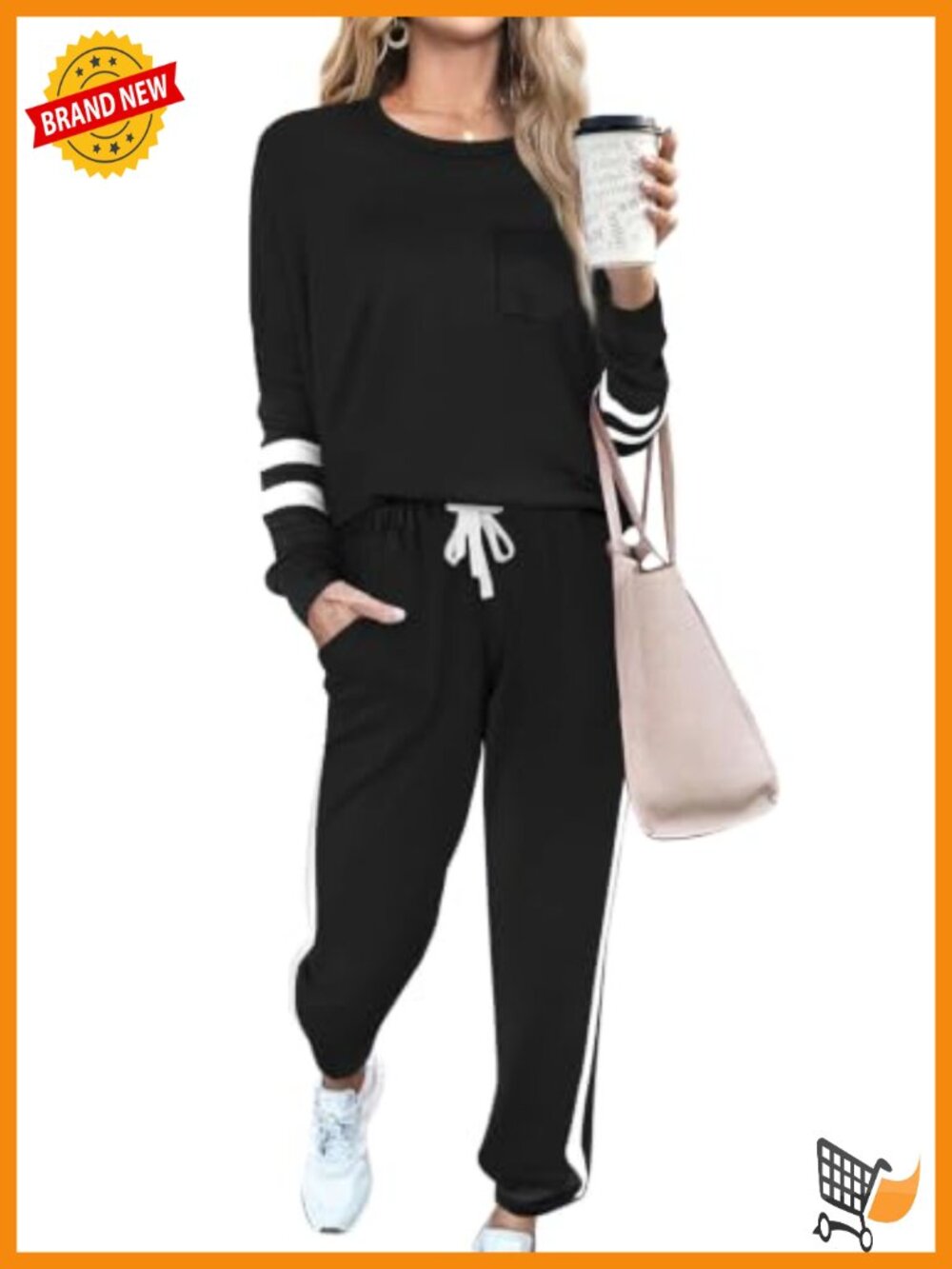 Women's 2 Piece Sweatsuit Lounge Set Pullover Top Drawstring Sweatpants